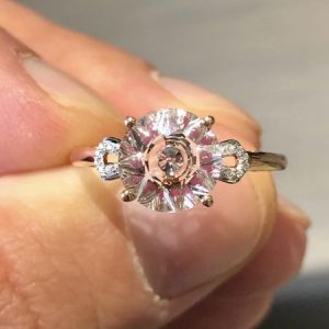 Stunning Glen Leher Morganite & Diamond Ring 9ct Rose Gold