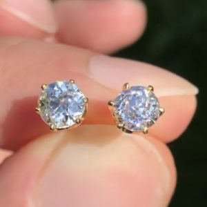 Stunning Antique Old Cut Diamond Earrings in Yellow Gold
