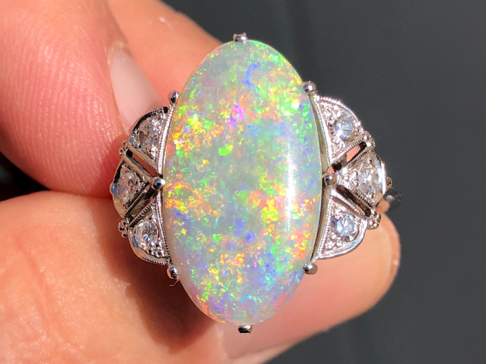 Australian opal ring
