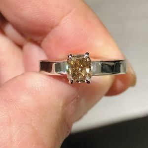 Striking Bespoke Natural 1.05ct! Coloured Argyle Diamond VVS! In 18ct White Gold – To size Q