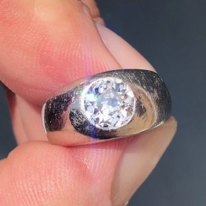 Stunning Antique Art Deco Natural 1ct Old Cut Diamond Statement Ring 14ct Gold