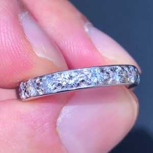 Striking Vintage Natural 1.7ct Diamond Full Set Platinum Eternity Band Ring