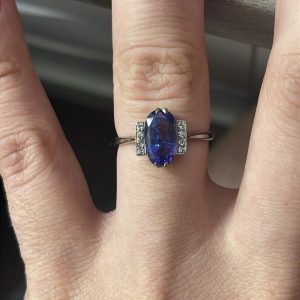 Stunning Antique Art Deco Natural Ceylon Sapphire & Diamond Ring 18ct Gold & Platinum