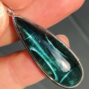 Striking Large natural approx 20ct Indicolite Tourmaline Drop Statement pendant 18ct Gold