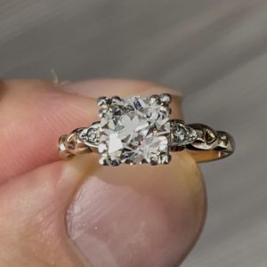 Stunning Antique Art Deco 1.4ct Old Cut Diamond Ring 14ct gold