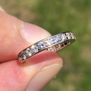 Stunning Vintage natural 1.2ct Diamond Full Set Eternity Platinum ring