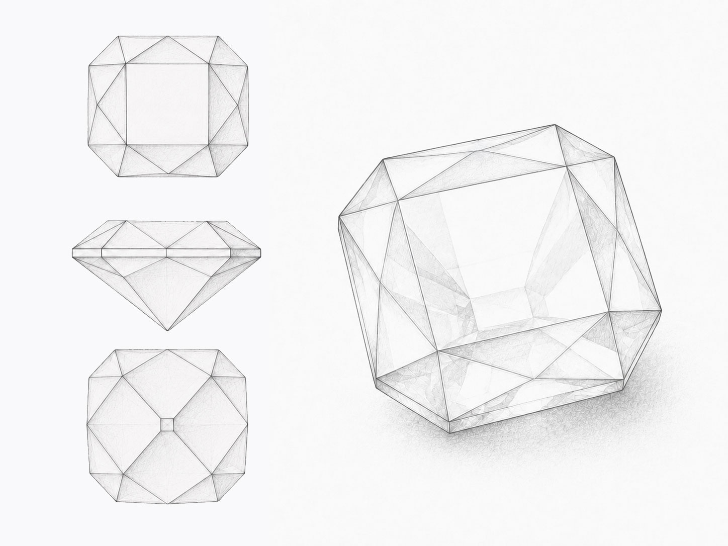 Mazarin cut diamond illustration