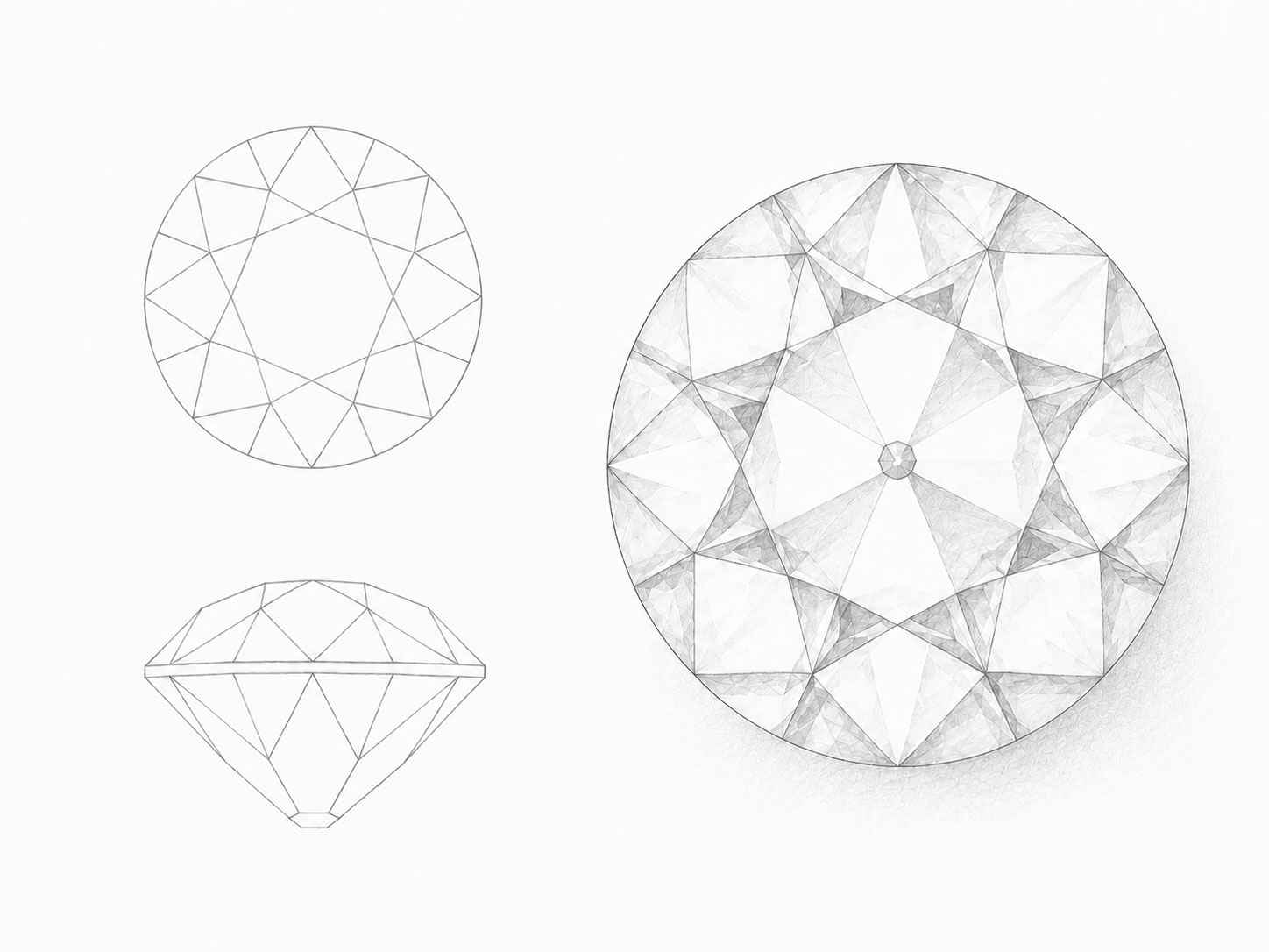 Old European cut diamond illustration