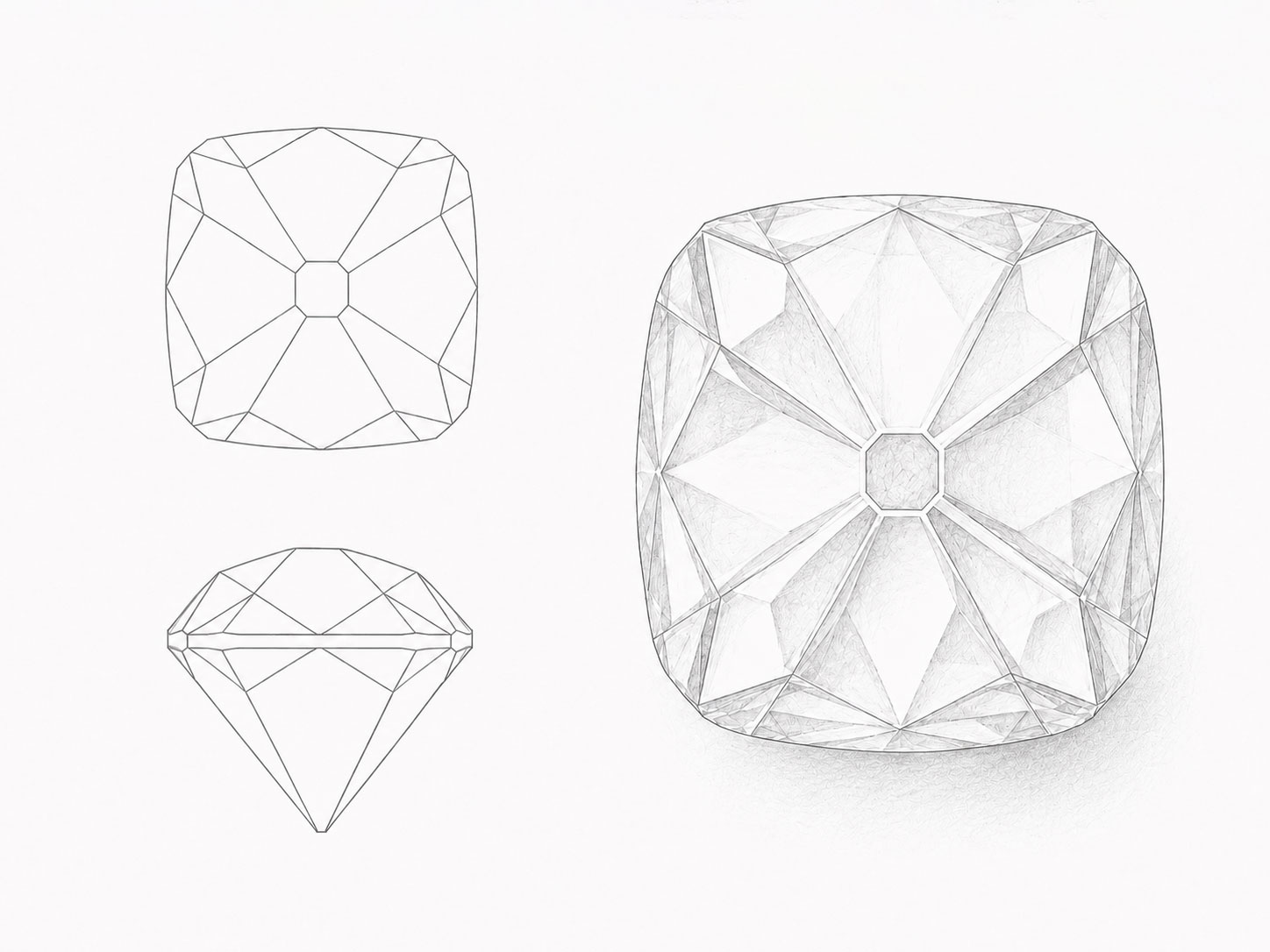 Peruzzi cut diamond illustration
