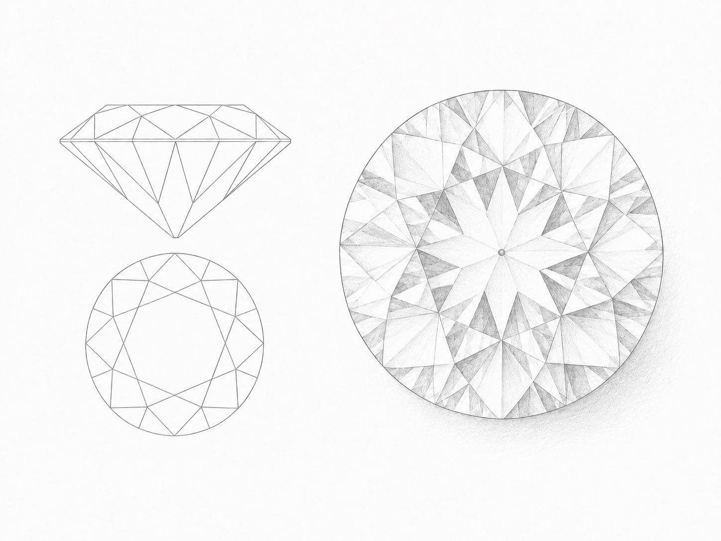 Transitional cut diamond illustration