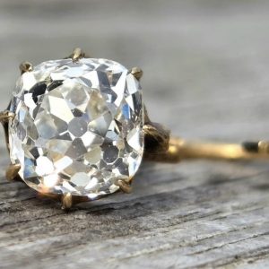 Striking Antique Approx 1.5ct Old cut Diamond Gold Earring unmarked
